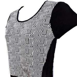 Parker Knit Crop Top Back Cut Out Braid Detail Geometric Scoop S